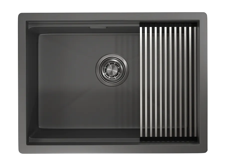 KS-6045U, ГРАФИТ МАТОВЫЙ, стальная кухонная мойка KITCHEN SPACE