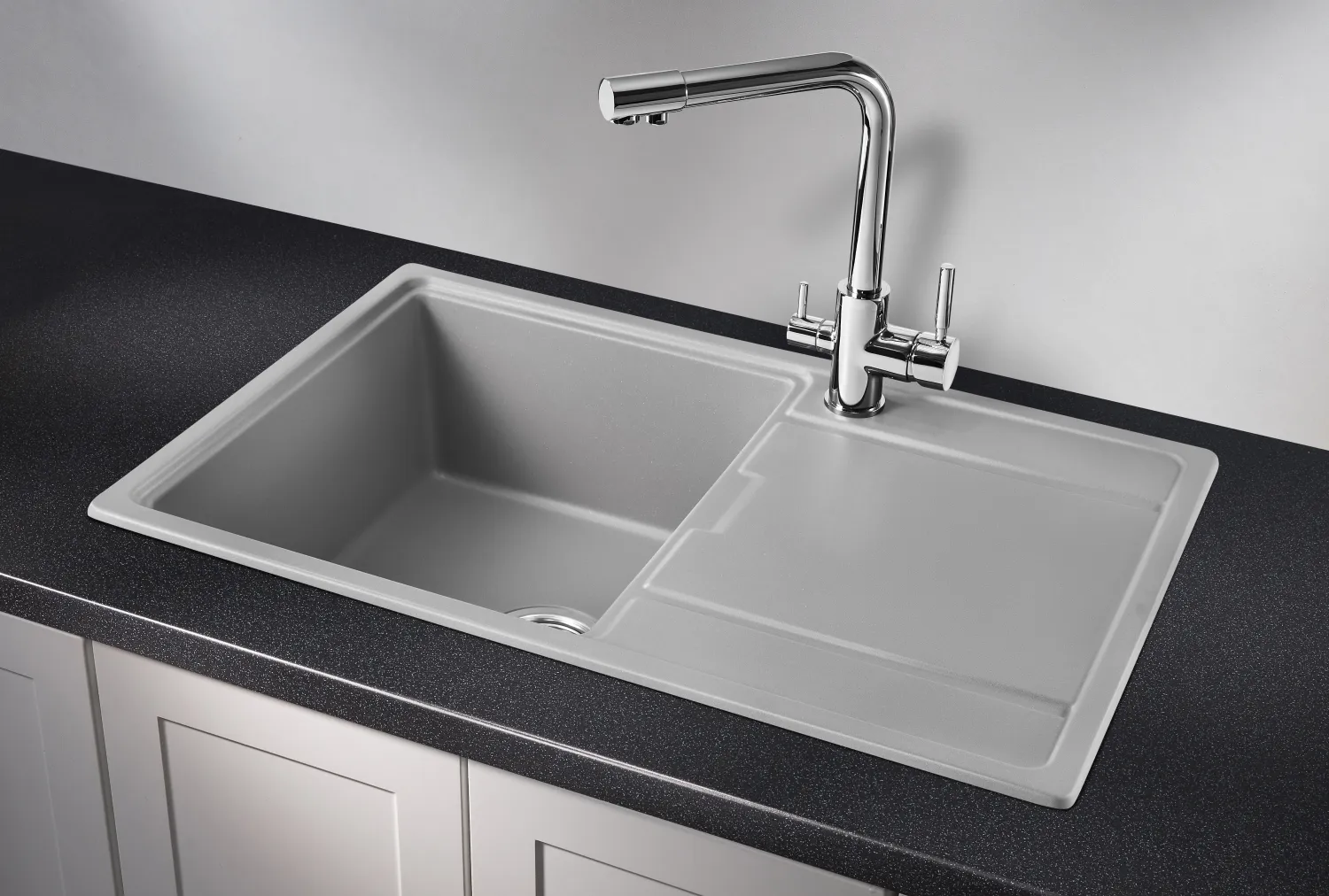 7804, АЛЮМИНИУМ, кухонная мойка, кварц