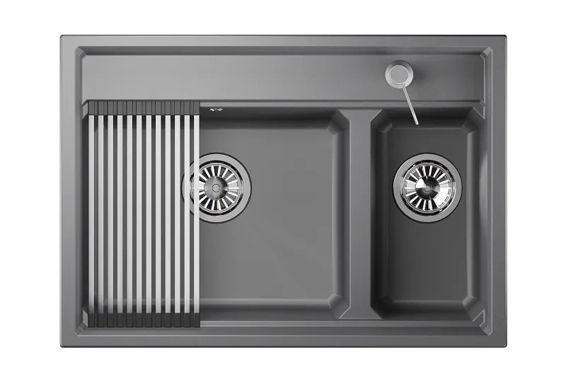 KS-7302, АЛЮМИНИУМ, кухонная мойка, кварц