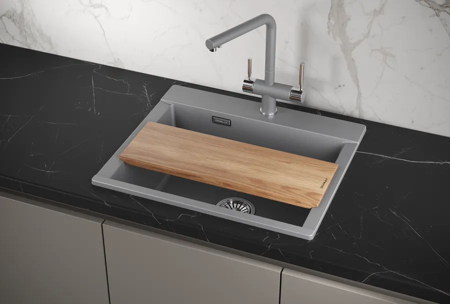 ES-5804, АЛЮМИНИУМ, кухонная мойка, кварц, ESTETICA