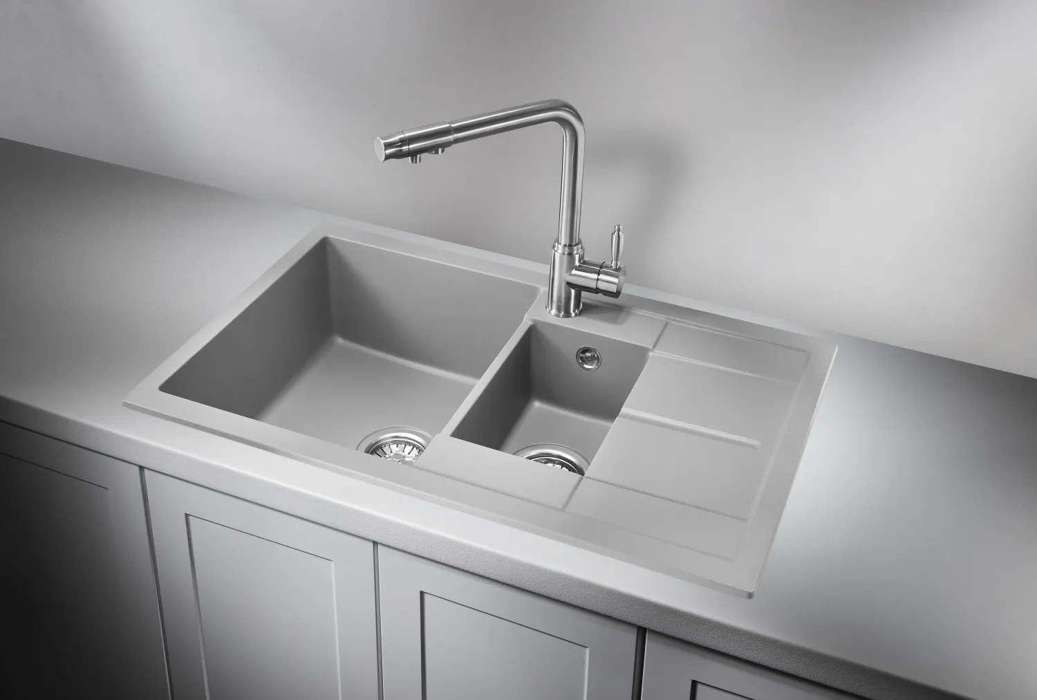 7802, АЛЮМИНИУМ, кухонная мойка, кварц