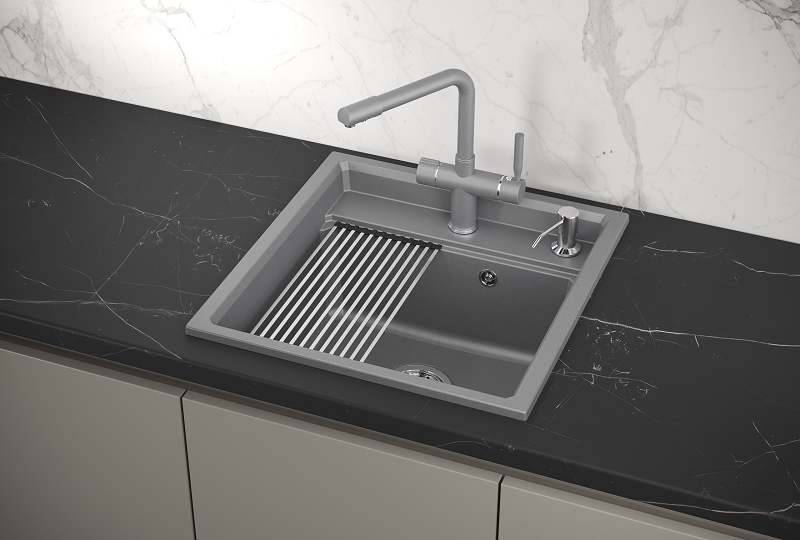 Мойка для кухни Granula Kitchen Space 5002 алюминиум, 50х51 см, квадратная