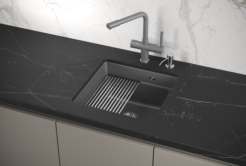 Мойка для кухни Granula Kitchen Space 4501U алюминиум, 45х45 см, квадратная