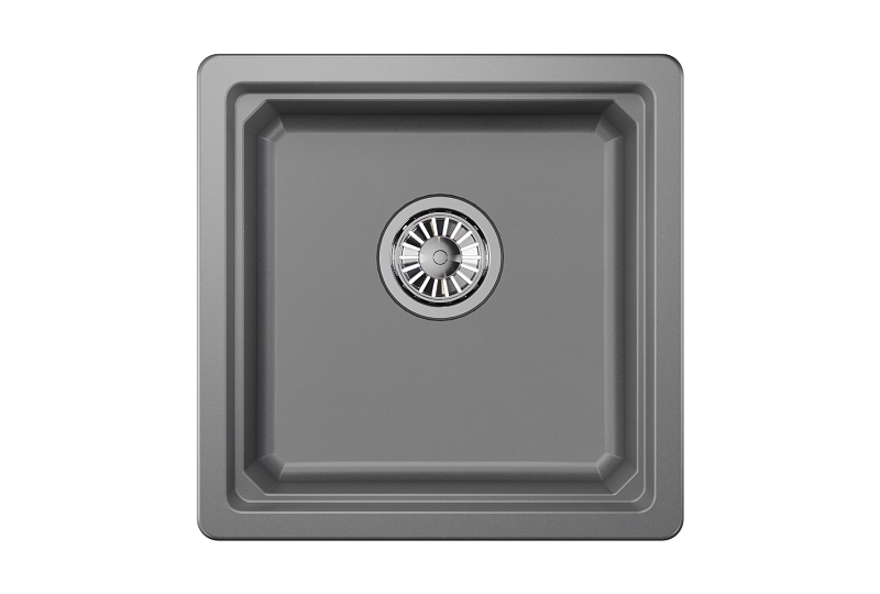 Мойка для кухни Granula Kitchen Space 4501U алюминиум, 45х45 см, квадратная